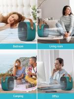 Ventilador de aire acondicionado portátil de 6,6*6,7*3,8 pulgadas, enfriador de aire personal USB, humidificación independiente, 3 velocidades, mini ventilador de aire acondicionado de niebla, adecuado para el hogar, viajes, oficina, exteriores - details 2