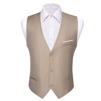 Chaleco De Seda Para Hombre En 20 Colores S-5XL Estilo Formal Sin Mangas Cuello Redondo Ajustado Para Todas Las Estaciones - details 15
