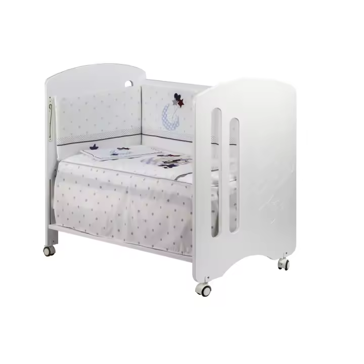 CAMA LOVELY PREMIUM+SET CAMA60X120 (COLCHA+PÁRA-CHOQUES+ALMOFADA)-ALGODÃO-MOD. OSO AMOROSO-CINZA - 1
