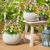 Lirio De Casa Artificial 33cm Flores Falsas Para Decoración Interior Hogar Jardín Bodas Vaso De Floración Exterior Decoración De Habitaciones - details 5