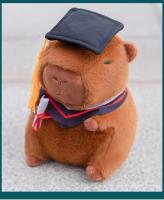 Muñeco De Peluche Capybara Con Disfraz De Graduado Regalo Commemorative Para Estudiantes Con Sombrero Doctoral Juguete De Algodón PP - details 11