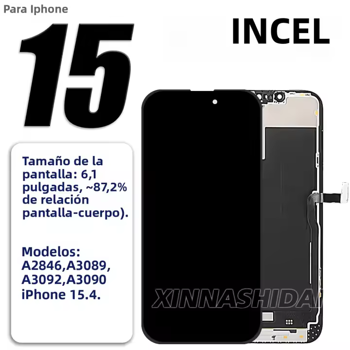 Pantalla LCD Incluida Para iPhone 15 plus Touch Display Reemplazo Asamblea Compatible Con APPLE Capacidad De Toque Capacitivo Resolución 1920x1080 Material TFT - 1
