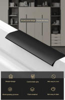 Manijas De Gabinete Ocultas 80-500mm Aluminio Negro Moderno Para Puertas De Armario Y Cajones De Cocina Y Armarios - details 0