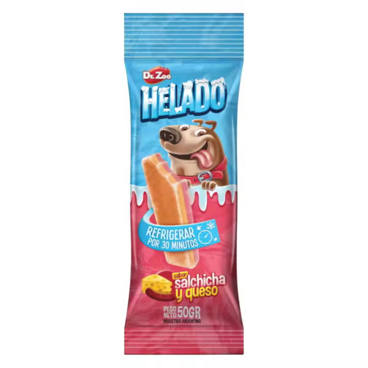 Dr. Zoo Helado para Perros Sabor Salchicha y Queso 50 gr - 1