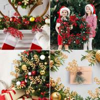 10pcs Ramas De Pino Con Bayas Rojas Artificiales De Alta Calidad Decoraciones Navideñas Para Wreath Y Árbol De Navidad - details 3