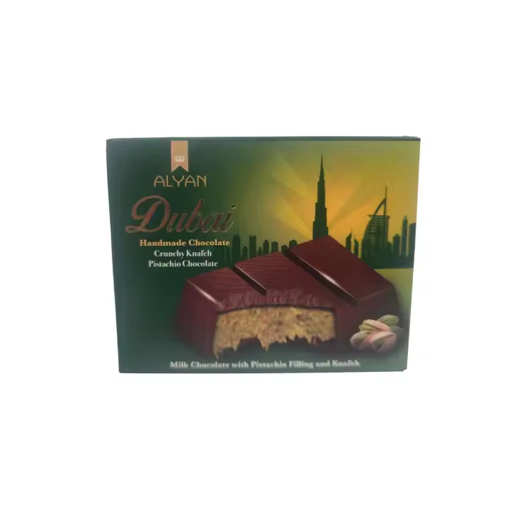 Alyan Dubai tablea chocolate pistacho 100 gramos - 1