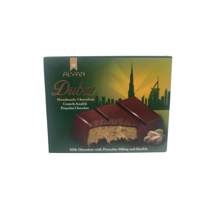 Alyan Dubai tablea chocolate pistacho 100 gramos - 1
