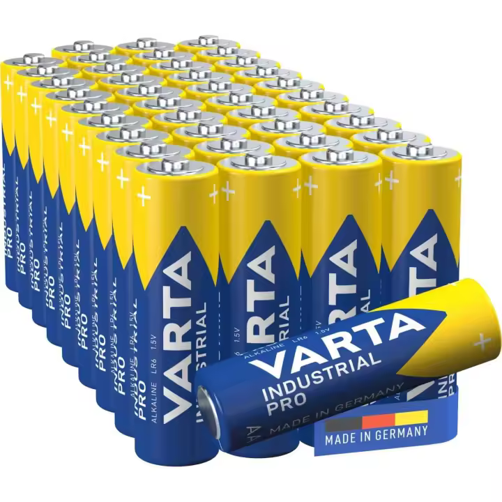 Pilas AA Varta Industrial Pro 1.5V - Paquete de 40 Pilas Alcalinas de Larga Duración - 1