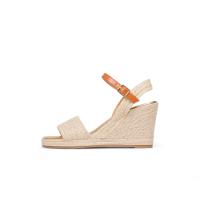 HLuna Sandalias de cuña alta con tira básica con brillos dorados - pulsera al tobillo con hebilla - Sandalias de mujer para verano - WL0828 - details 0