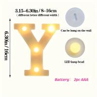 1PC Luz De Noche LED Blanco Con Alfabeto Y Números Potenciada Por Batería Decorativa Para Hogar Bodas Cumpleaños Y Fiestas Navideñas - details 5
