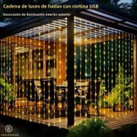 Cadenas De Luces LED USB Con Control Remoto 8 Modos 3M/6M Decoración De Boda Y Navidad Para Jardín Exterior Y Arbol De Navidad - details 2