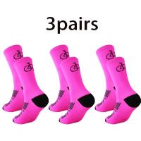 3 Pares De Calcetines Deportivos Profesionales Transpirables Para Hombres Y Mujeres Nylon Poliéster Para Ciclismo Running Baloncesto - details 4