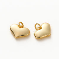 4pcs Colgante De Corazón De Amor Sólido En Oro 14K 18K Con Anillo De Salto Para Suministros De Joyería DIY Accesorios De Joyería - details 12