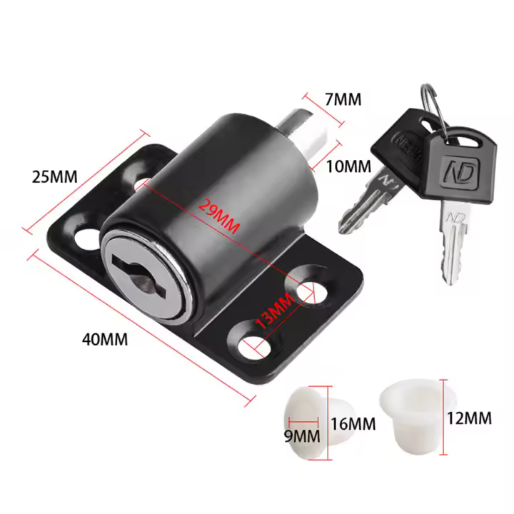Cerradura De Puerta Deslizante Con 2 Llaves Protección Infantil Antirrobo Set De Cerraduras De Seguridad Para Ventanas Y Puertas - 1
