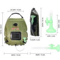 Bolsa De Ducha Solar 20L Alta Capacidad Plegable Para Acampar Caminar Escalar Banda Con Cabeza De Ducha Para Exteriores - details 3