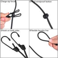 Paquete de 2 tendedero portátil con 12 pinzas para la ropa, tendedero retráctil portátil, uso exterior, Interior y de viaje, elástico y a prueba de viento - details 3