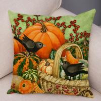 Funda De Cojín Calabaza Árbol De Colores Suave Corto Peluche 45*45cm Decorativo Para Coche Sofa Plantas Cactus Funda De Cojín - details 3