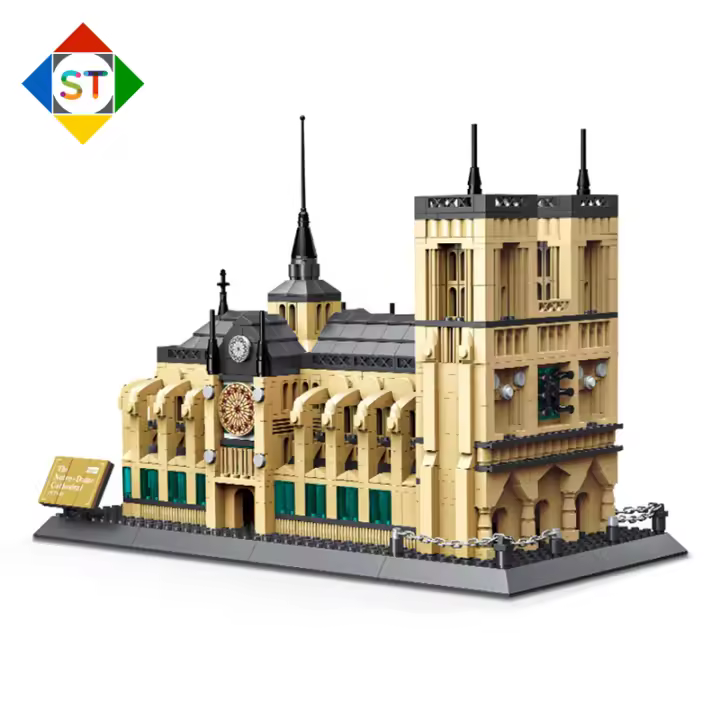Bloques De Construcción Educativos Pequeños WG5210 Catedral De Notre Dame En París Para Niños Y Estudiantes Adultos Masculinos - 1