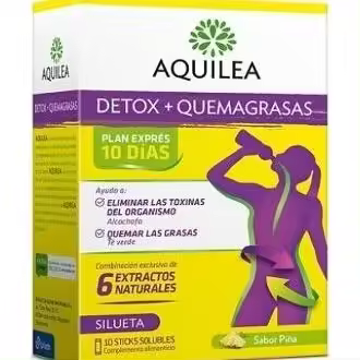 Aquilea Detox + Quemagrasas Sabor Piña, 10 Uds - 1