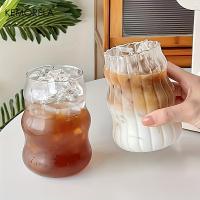2/4/6PCS Vaso De Vidrio INS Resistente Al Calor Tumbler Bebida Transparente Taza De Café Leche Jugo Agua Para El Hogar Vaso De Cerveza Con Rayas - details 4