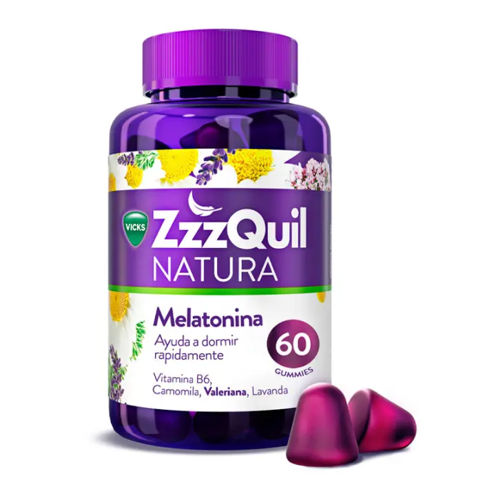 ZzzQuil Natura Melatonina, 60 Gominolas. Aptas paraadultos con alteración en el ciclo del sueño. De Vicks - 1