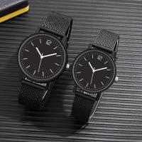 Reloj De Pareja Minimalista Y Moda 2 Piezas Color Negro Reloj Minimalista Ligero Y Lujo Sin Display Material De Correa De Tela - details 0