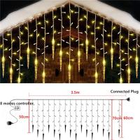 Luz De Fairy LED Para Colgante Droop Puerta De Invierno Decoración De Jardín Y Fiesta Exterior Cinta De Luces Navideñas Paratechos - details 8
