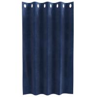 Cortinas opacas vidaXL con ojales 2 pcs de terciopelo azul oscuro - details 2