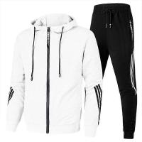 Large Size Men's Autumn and Winter Fashion Casual Tracksuit Set Jacket Sweatpants 2 Pcs Sets - details 2