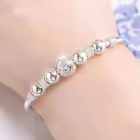 Nuevo Pulsera De Moda Coreana Con Bolas De La Suerte En Color Plata Para Mujer Joyería De Lujo Para Fiesta Y Boda Regalo - details 2