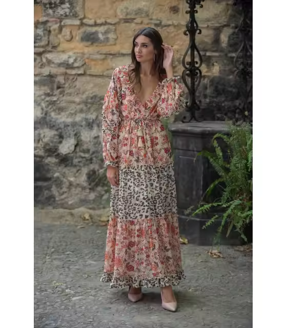 VESTIDO PITIMINI ANIMAL SUNSET AND MOON  PV2285B - 1