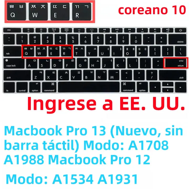 Cubierta De Teclado Coreano Para MacBook Air 13.6 15.3 Pulgadas M M2 Chip Pro13 14 15 16 iMac Magic Silicona Resistente Al Agua Y Polvo - 1
