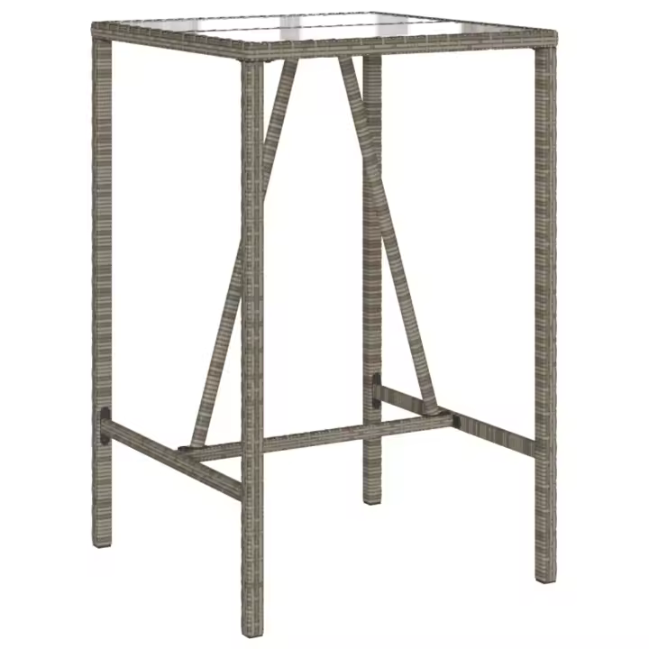 Mesa de Bar de exterior sintético gris 70x70x110 cm - 1