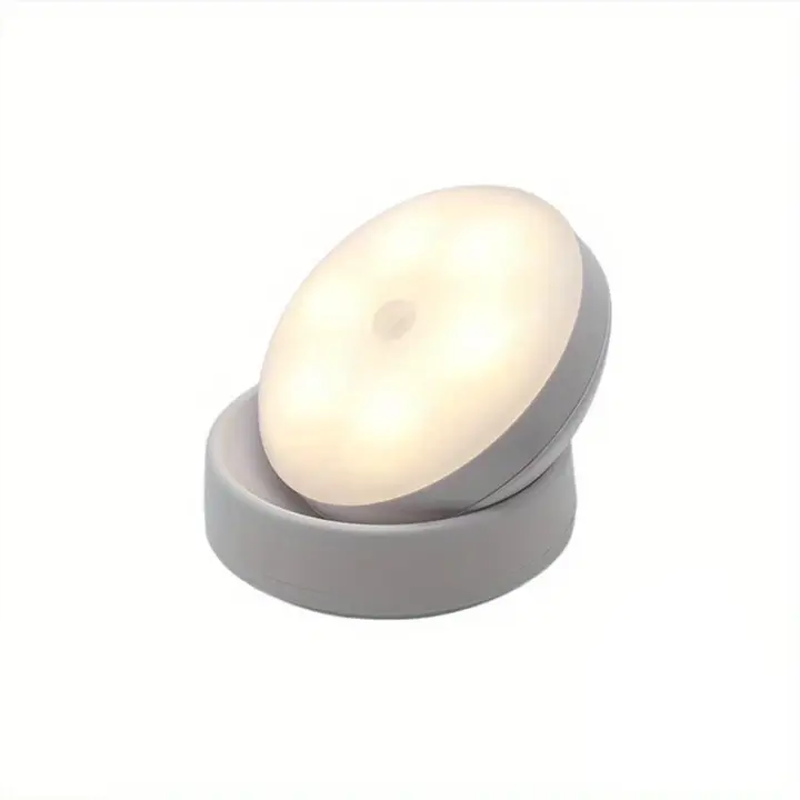 Lámpara De Pared LED Con Sensor De Movimiento Y Recarga 360° Rotación Para Armario Iluminación De Cama Protección Ocular Luz Nocturna Redonda - 1