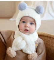 Set De Gorro Y Bufanda Para Bebé De Invierno Coral Fleece Cálido Para Niños Y Niñas Con Cuello Calentador Estilo Lindo Y Protección De Orejas - details 8