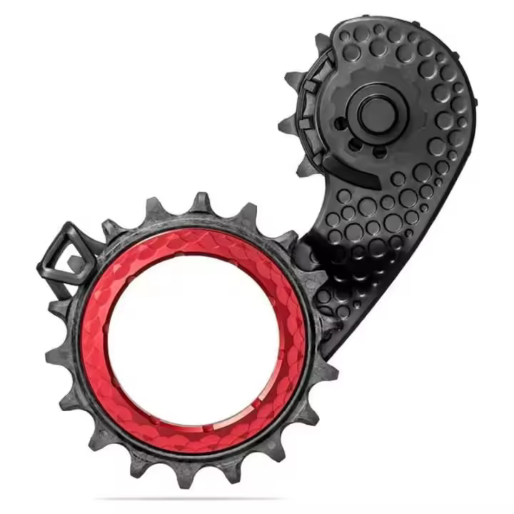 Jaula de desviador trasero Hollow Sram AXS Carbono Rojo AbsoluteBlack para bicicletas de carretera, diseño monoplaca aerodinámico con rodamientos cerámicos y poleas silenciadoras, compatible con SRAM AXS Force y Red - 1