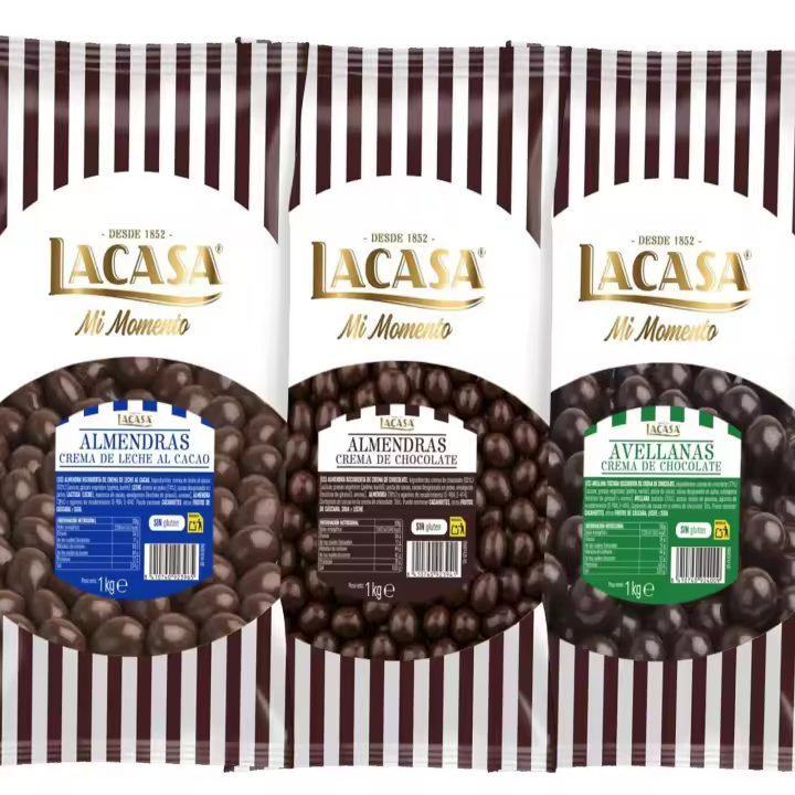 Lacasa Pack 3kg de bolas: Almendra con chocolate Negro,Almendra con chocolate con Leche,Avellana con chocolate Negro - 1