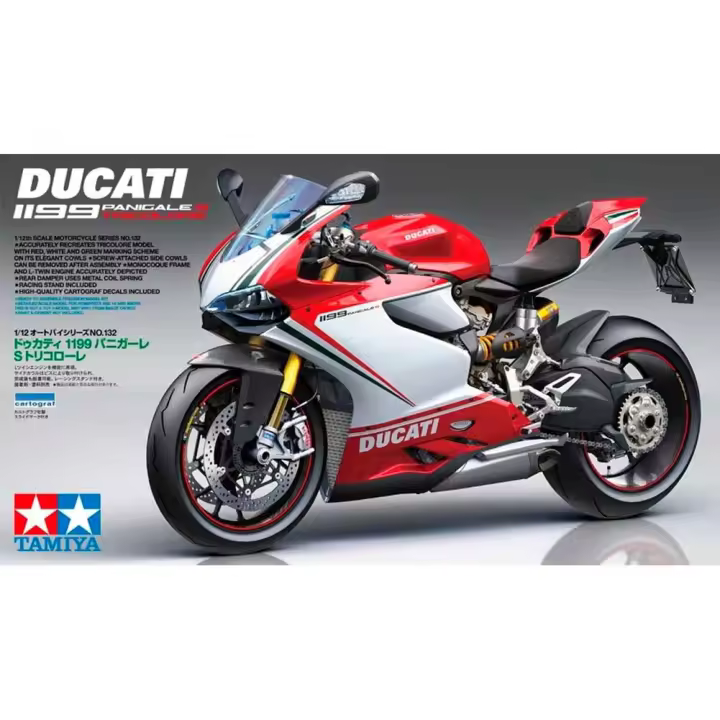 TAMIYA - DUCATI 1199 PANIGALE S TRICOLORE - ESCALA 1/12 - TAMIYA 14132 - MAQUETA PARA MONTAR - 1