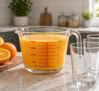 STARLEY-Jarra medidora de cristal 500 cc y 1000 cc con asa ergonómica, pico vertedor y marcas de medición en tazas y onzas – Recipiente transparente resistente para cocina, repostería, mezclas, leche, agua, zumos y preparación de recetas - details 2