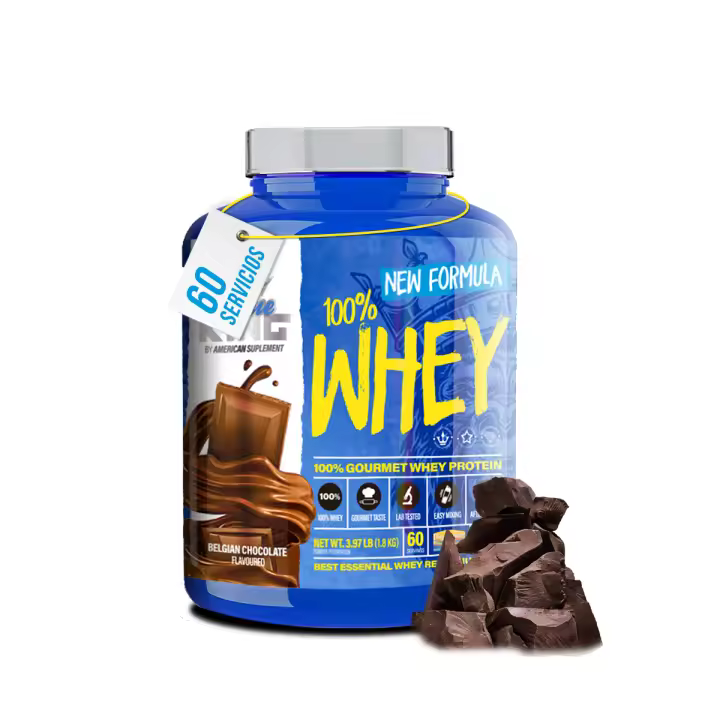 AS AMERICAN SUPLEMENT Proteína de Suero de Leche 100% Whey Protein 2kg | Enriquecida por Creatina | L-Glutamina | Bcaa's | Aumenta Masa Muscular - 1