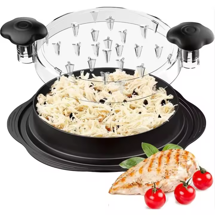 Chicken Shredder Tool, Chicken Meat Shreder with Brush Silicone Pad,Red Chicken Grinder for Pulled Pork, Beef (Black) - 1