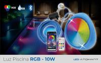 LED ATOMANT Luz piscina LED sumergible RGB 10W IP68 con control remoto y APP Bluetooth, Lámpara decorativa impermeable para instalación en superficie, Iluminación multicolor - details 0