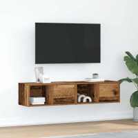 vidaXL Muebles para TV 2 uds madera 60x31x25,5 cm en color Roble artisan/Roble ahumado/Roble negro y más | almacenamiento funcional diseño moderno para baño dormitorio sala - details 4