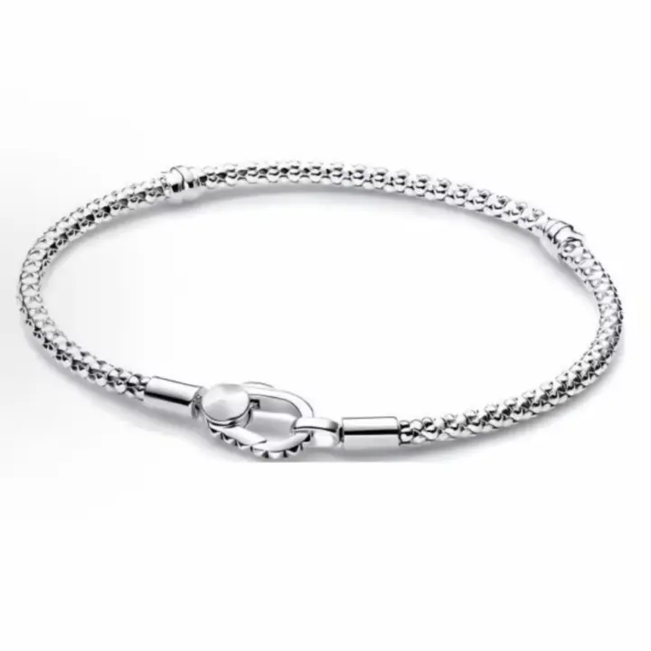 Pandora - Pulsera de mosquetón, cadena lisa, pulsera de plata de ley para mujer, regalo para ella, metal, sin piedra - 1
