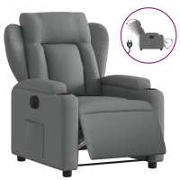 vidaXL Sillón reclinable eléctrico de tela Gris claro, Gris oscuro, Negro Sillon Dormitorio Sillon Comodos Silla Relax Sillón Sofá - details 0