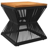 vidaXL Mesa de centro base de alambre madera acacia negro 38x38x38 cm - details 4