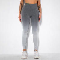 Leggings De Yoga Para Mujer Con Gradiente De Color Y Levantamiento De Glúteos Pantalones De Running Fitness Secado Rápido Talla True Leggings De Cintura Elástica De Nylon - details 24