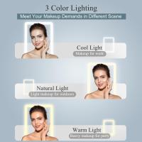 Espejo de Belleza de maquillaje iluminado portátil, iluminación de 3 Colores, Pantalla táctil regulable,LED - details 1