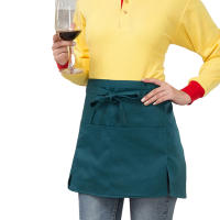 Delantal De Cintura Para Hombres Y Mujeres En Color Sólido Mitad Corta Ajustable Con Bolsillos Y Pluma Para Servidor En Restaurante Y Cocina - details 3