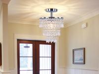 Lámpara De Techo De Cristal Con 3 Capas Y Diamantes Punzantes E27 Luces De Decoración Para Sala De Estar Y Dormitorio Fuente De Energía: Acción De Corriente - details 17